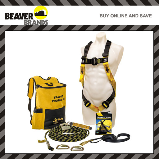 Get the Beaver B Safe Roofers Kit Tradies harness & 15m rope