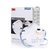 3M P2 Industrial and Medical Cupped Particulate Respirator with valve (8822) Pk-10