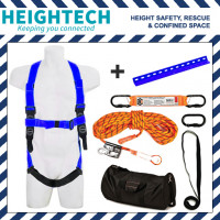 Roofer's Kit with Safety Harness, 15kN Roof Anchor and 15m Ropeline