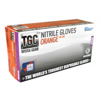 TGC (Box of 100) Orange Hi-Vis Nitrile Disposable Gloves L